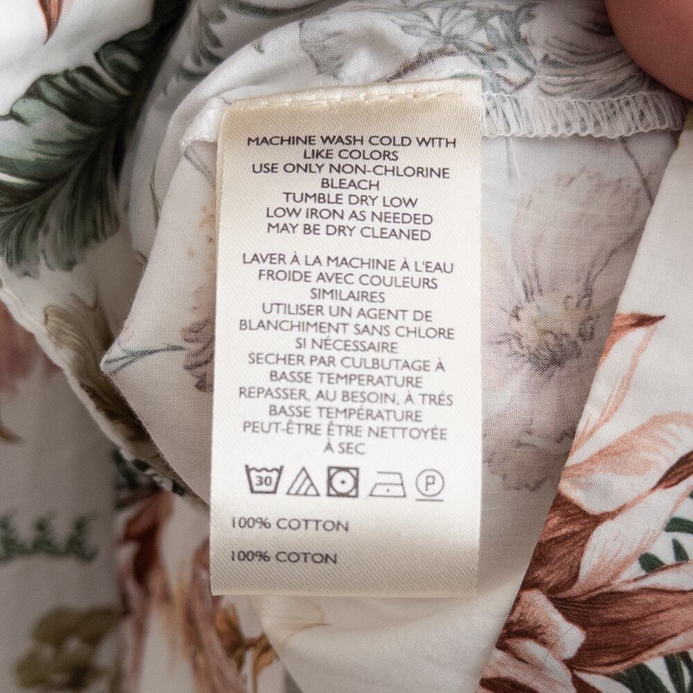 Anthropologie White Botanical Print V-Neck Puff Sleeves Size Plus 3X - Picture 8 of 9